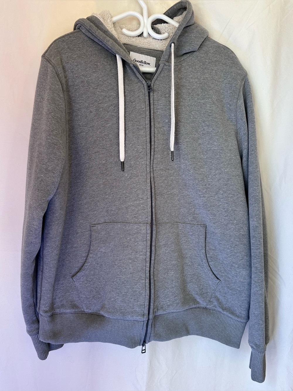 Goodfellow & Co Gray Full-Zip Sherpa-Lined Hoodie